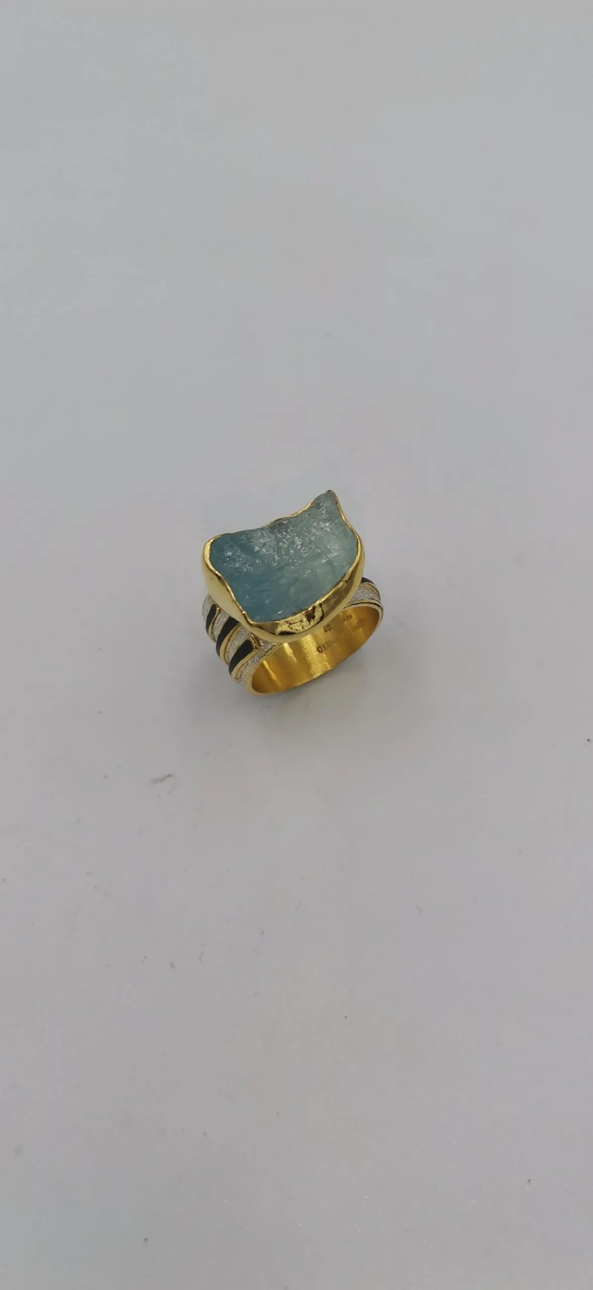S866 / Silver aqua marine ring - Image 1