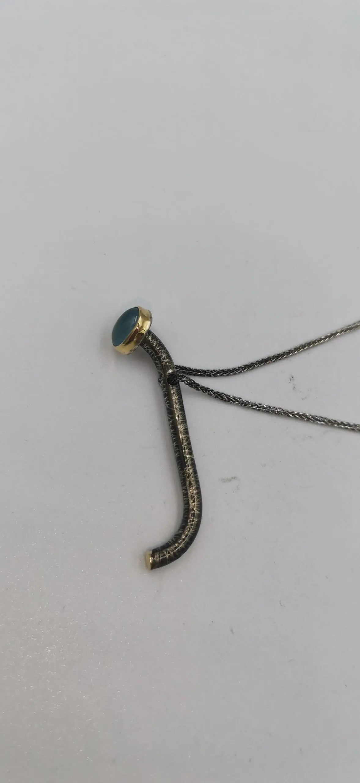 SG373 / Gold K18 and silver aqua marine pendant - Image 4
