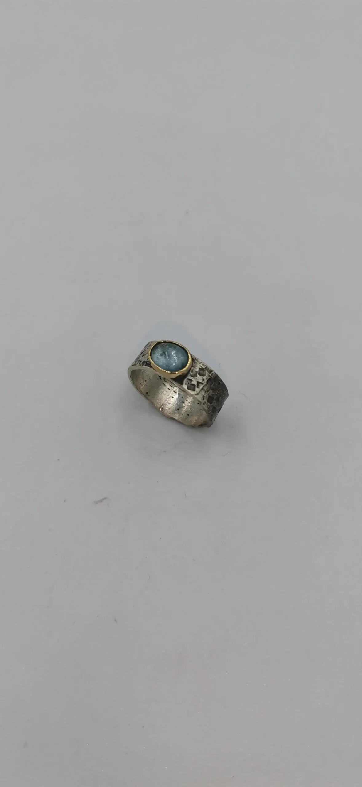 SG389 / Gold K18 and silver aqua marine ring - Image 3