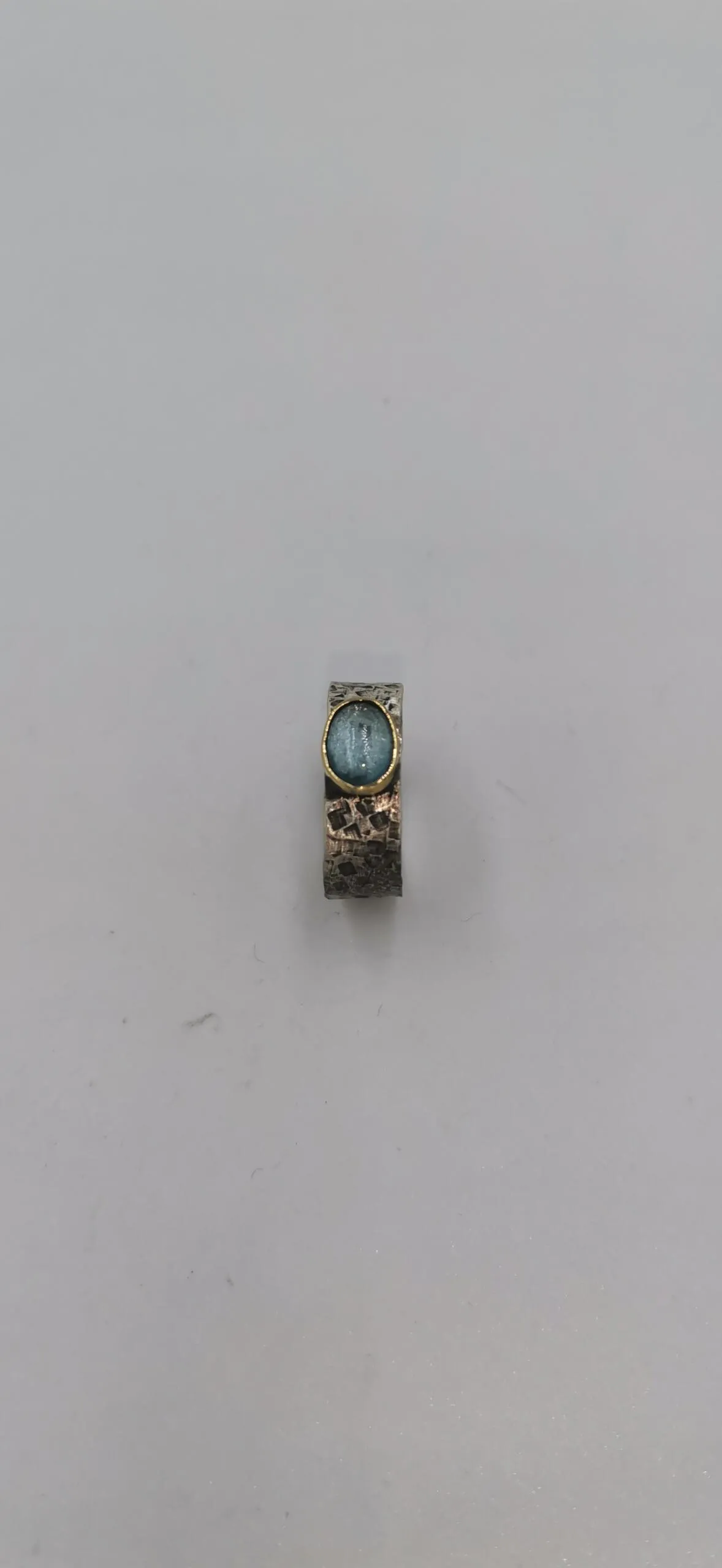 SG389 / Gold K18 and silver aqua marine ring - Image 4