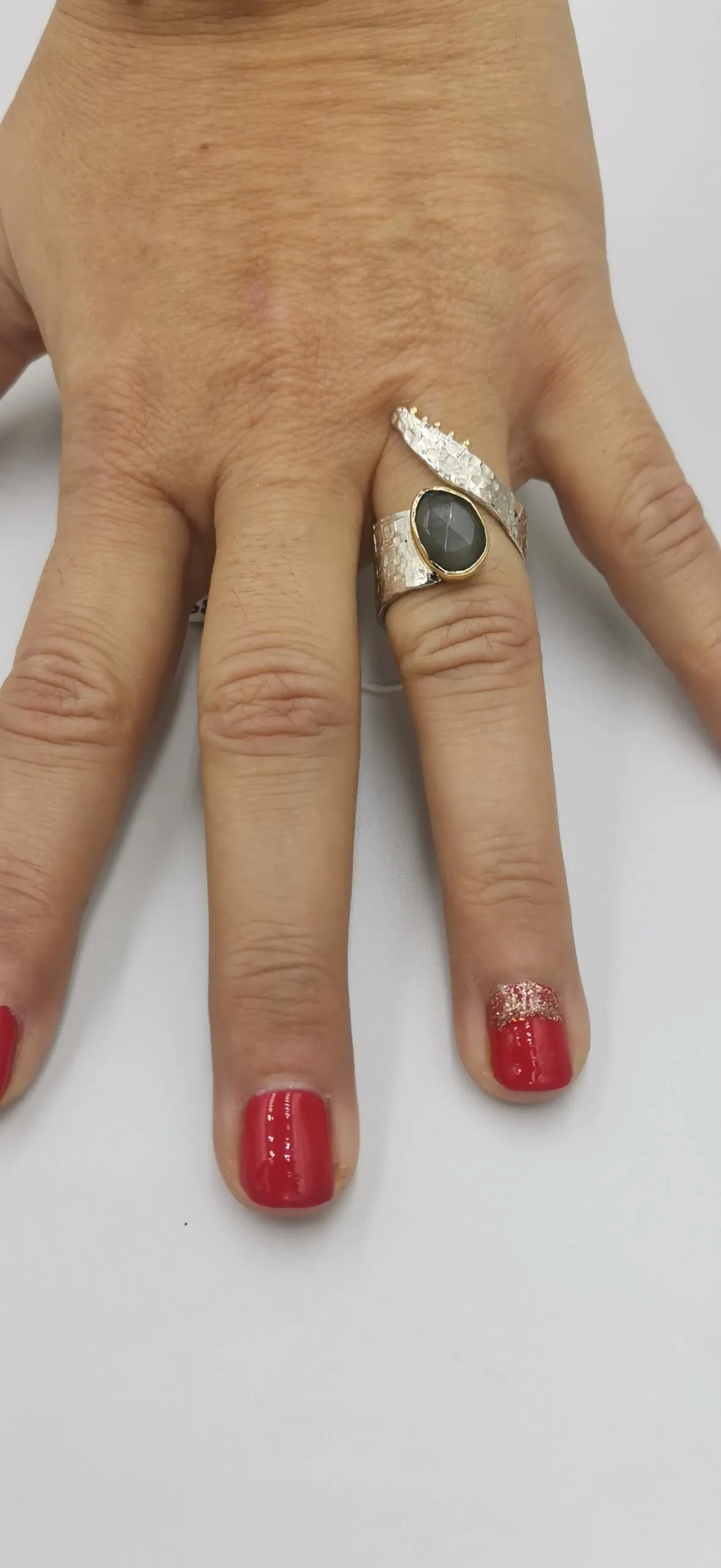 SG385 / Gold K18 and silver moonstone ring - Image 3