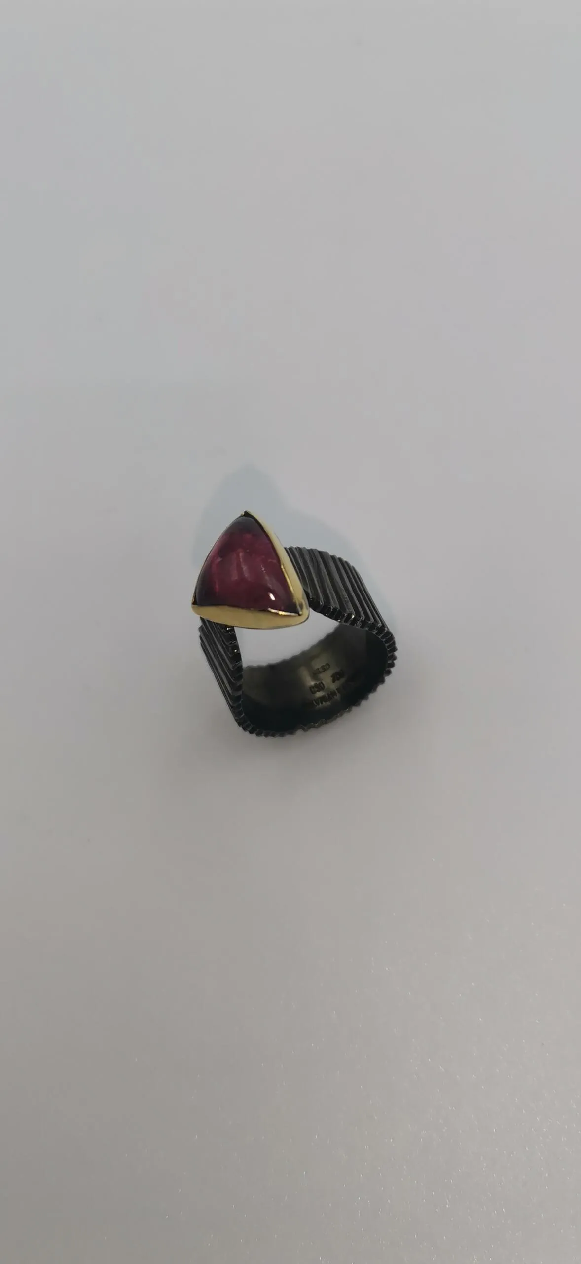 SG366 / Gold K18 and silver tourmaline ring - Image 5