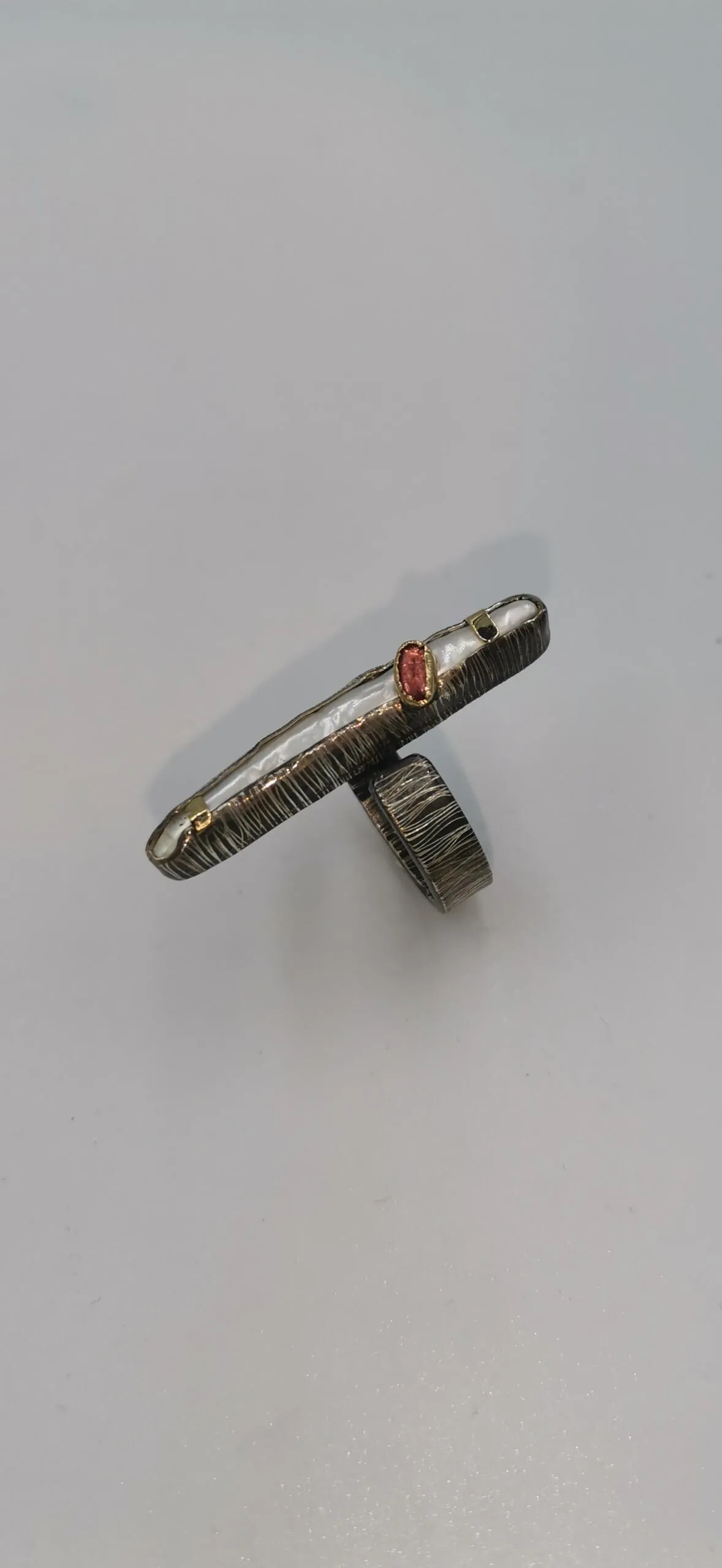 SG402/ Gold K18 and silver tourmaline ring - Image 2