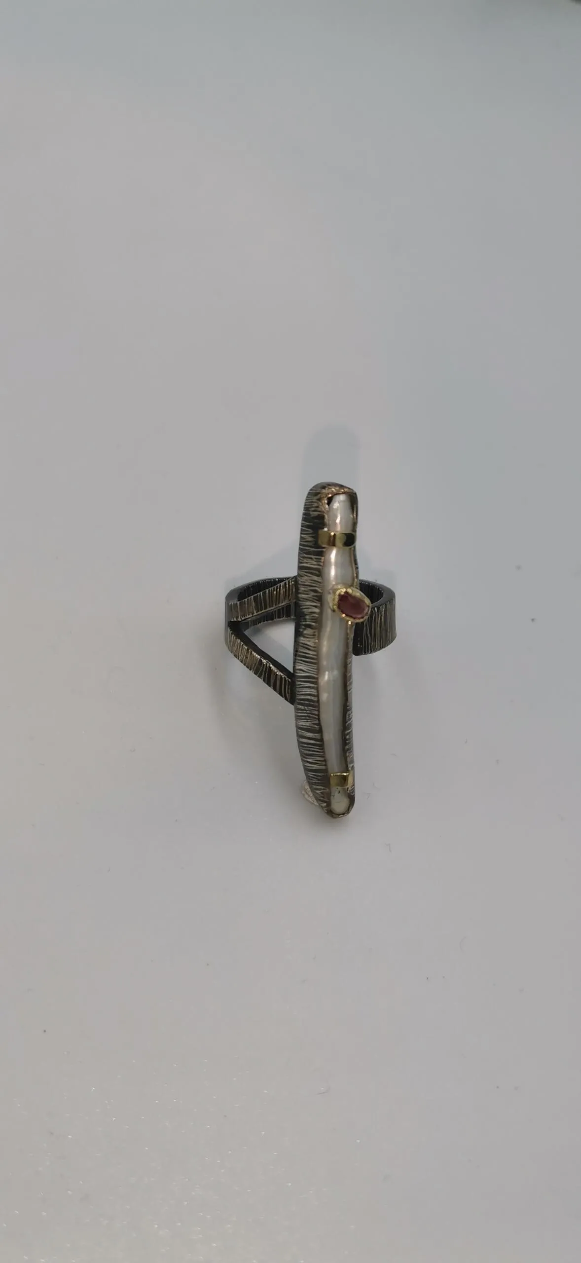 SG402/ Gold K18 and silver tourmaline ring - Image 5