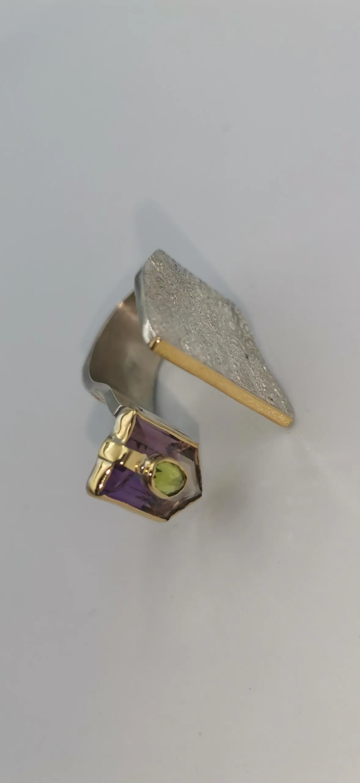 SG433/ Gold K18 and silver ametrin , peridot ring - Image 4