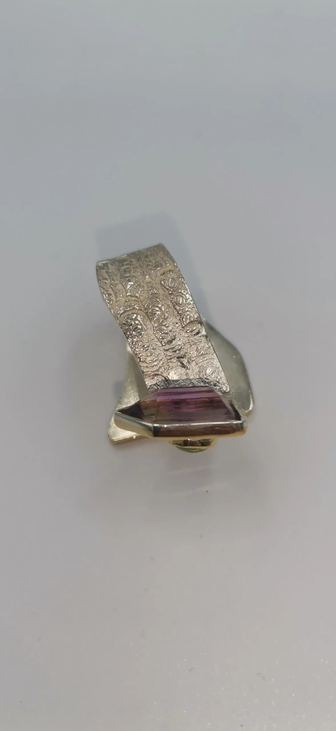 SG433/ Gold K18 and silver ametrin , peridot ring - Image 10