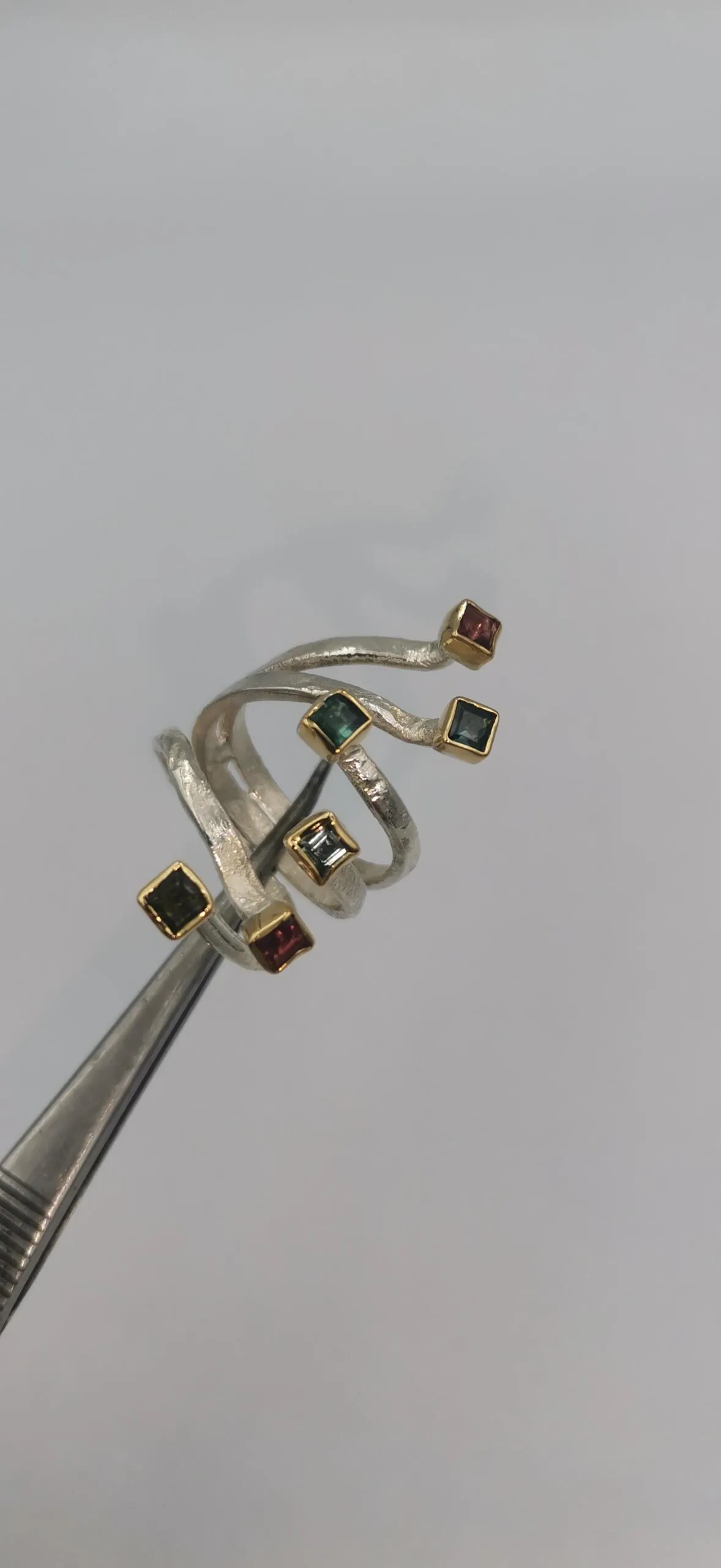 SG434 / Gold K18 and silver tourmaline ring - Image 11