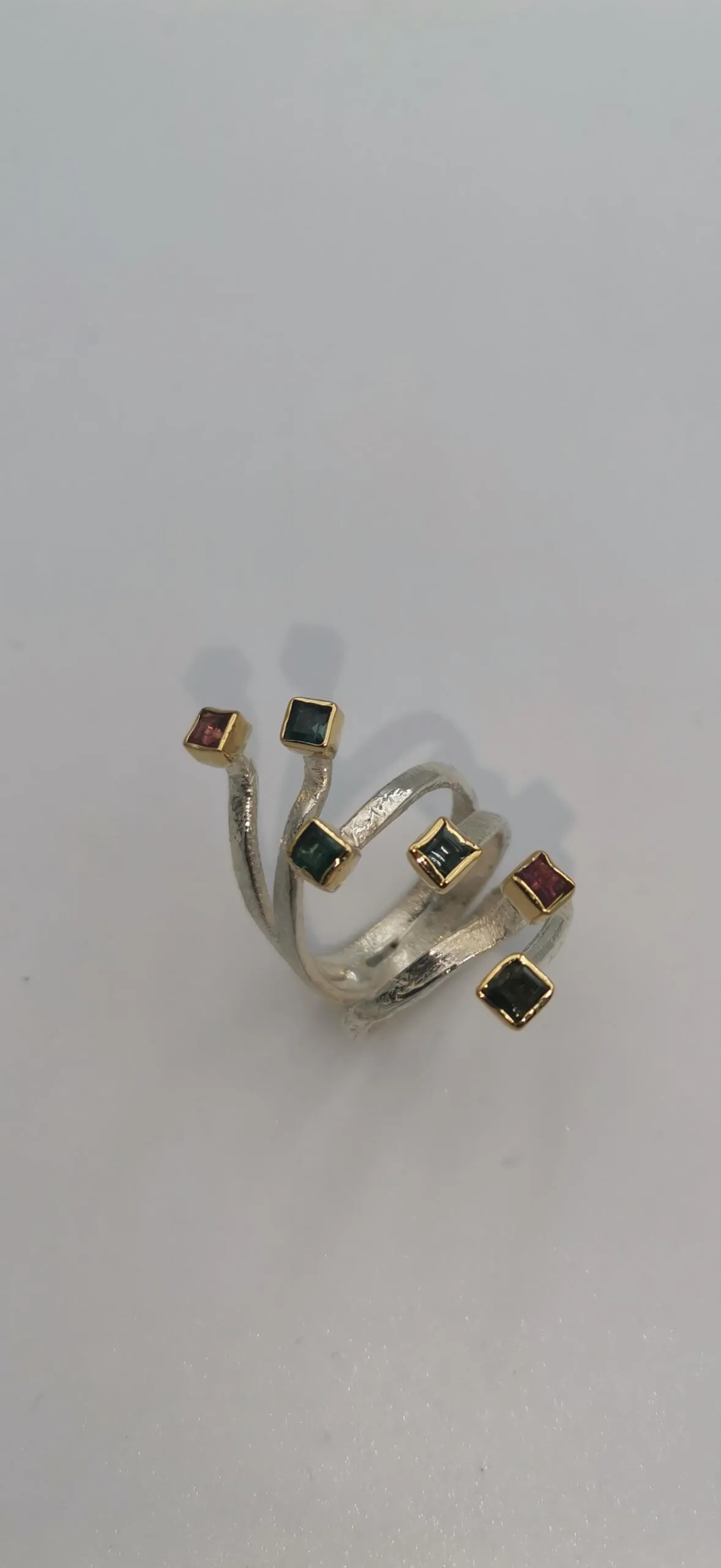 SG434 / Gold K18 and silver tourmaline ring - Image 3