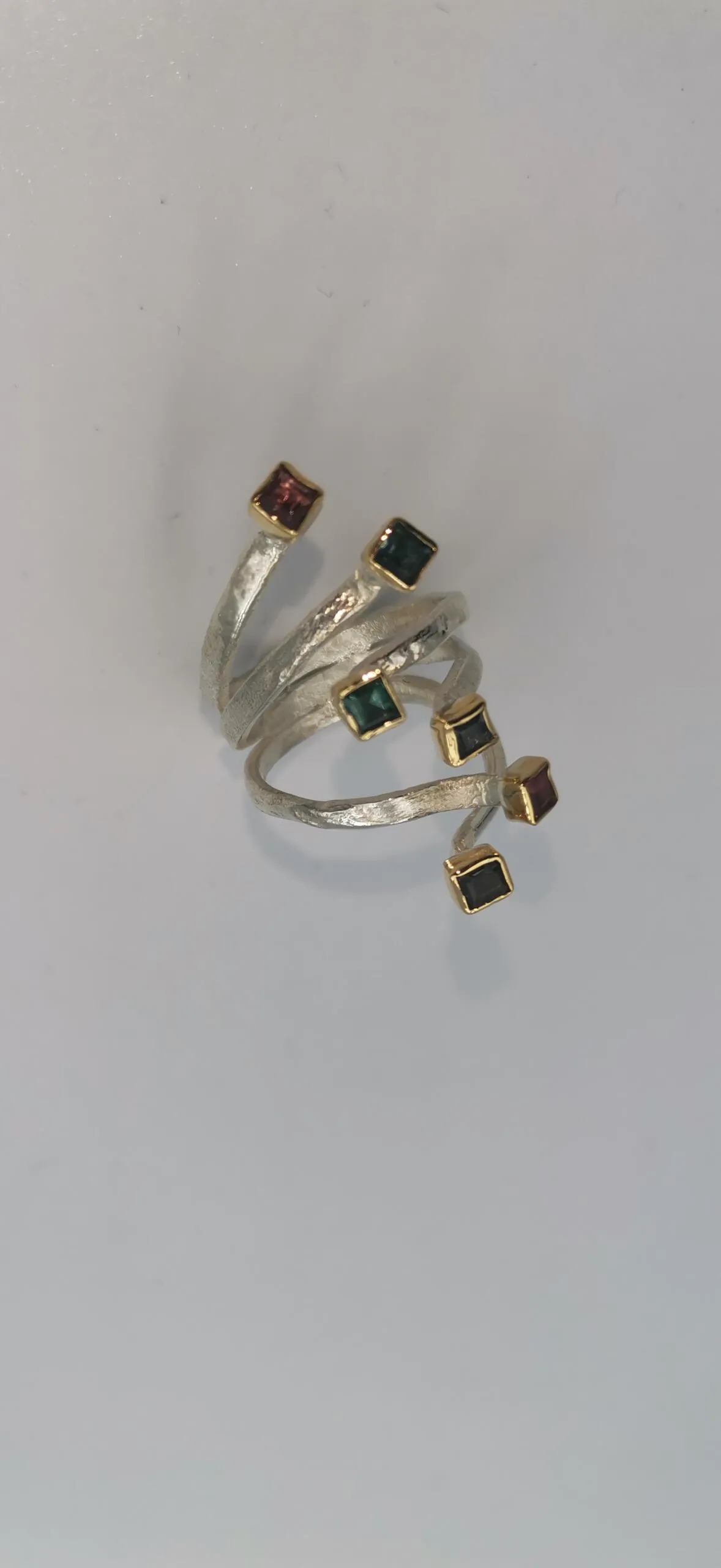 SG434 / Gold K18 and silver tourmaline ring - Image 6