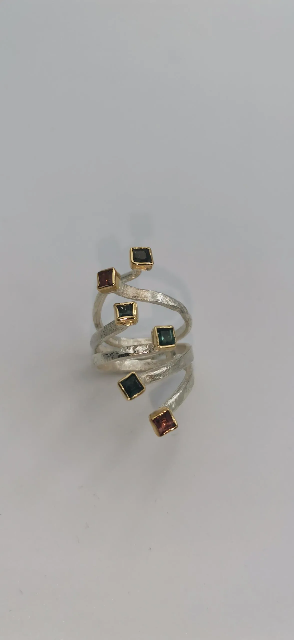 SG434 / Gold K18 and silver tourmaline ring - Image 7