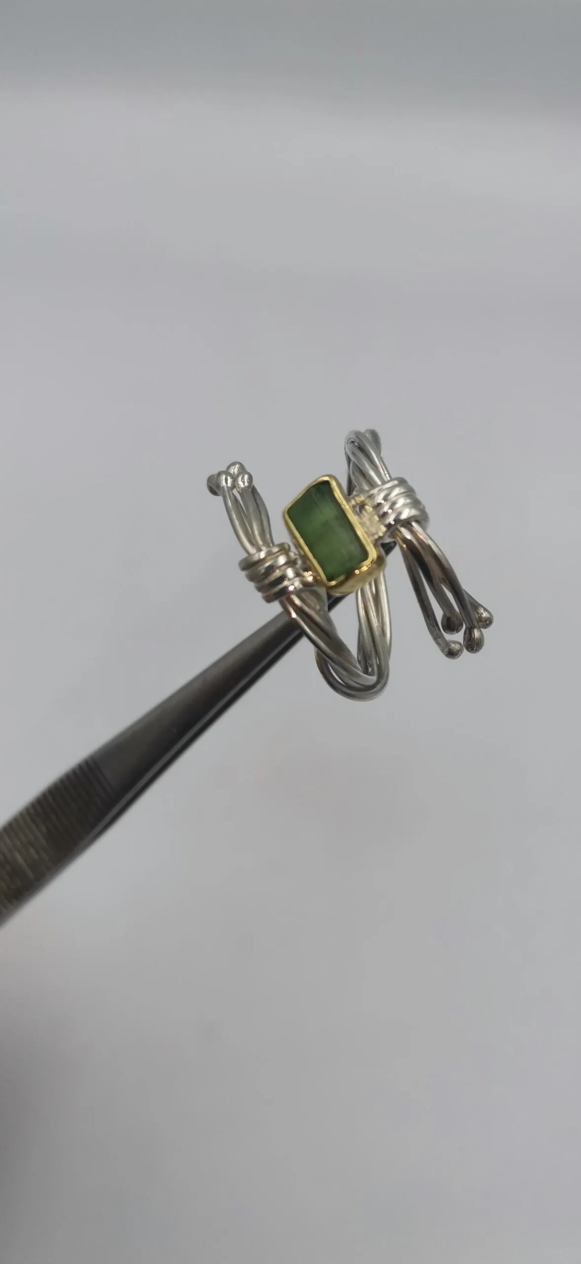 SG467/ Gold K18 and silver tourmaline ring - Image 1