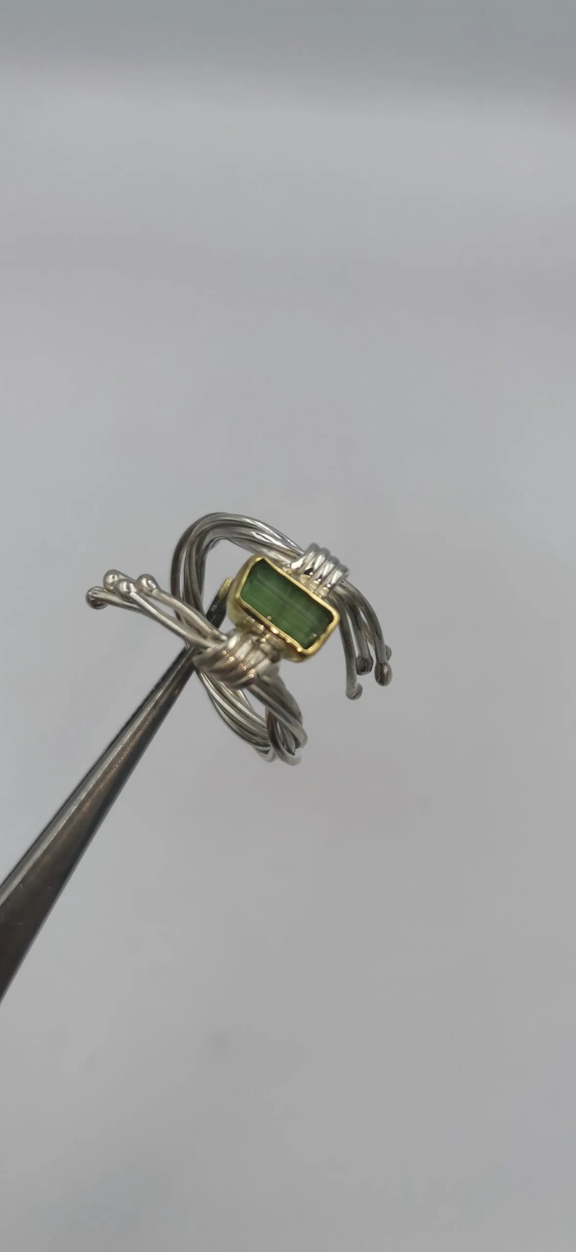 SG467/ Gold K18 and silver tourmaline ring - Image 3