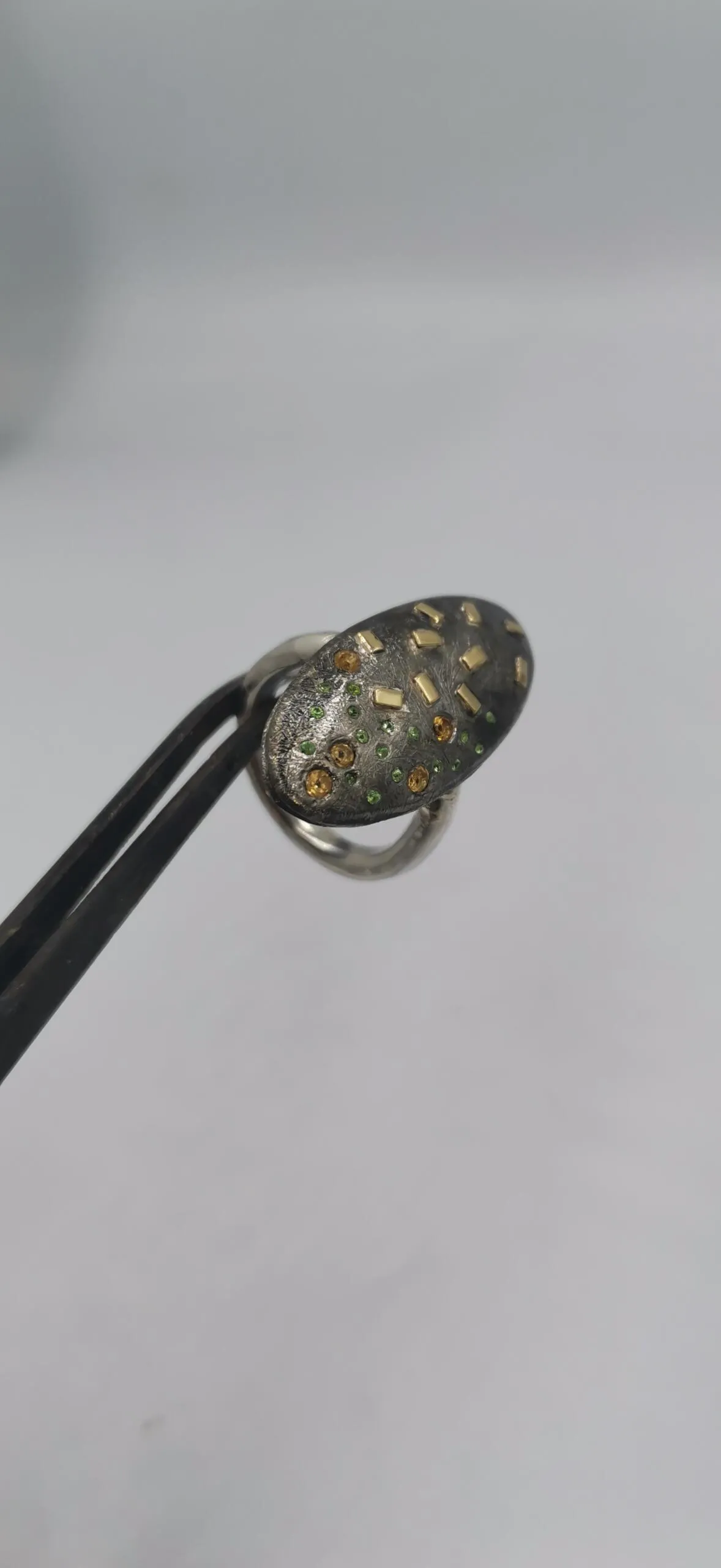 SG510 / Gold K18 and silver tsavorite , citrin ring - Image 2