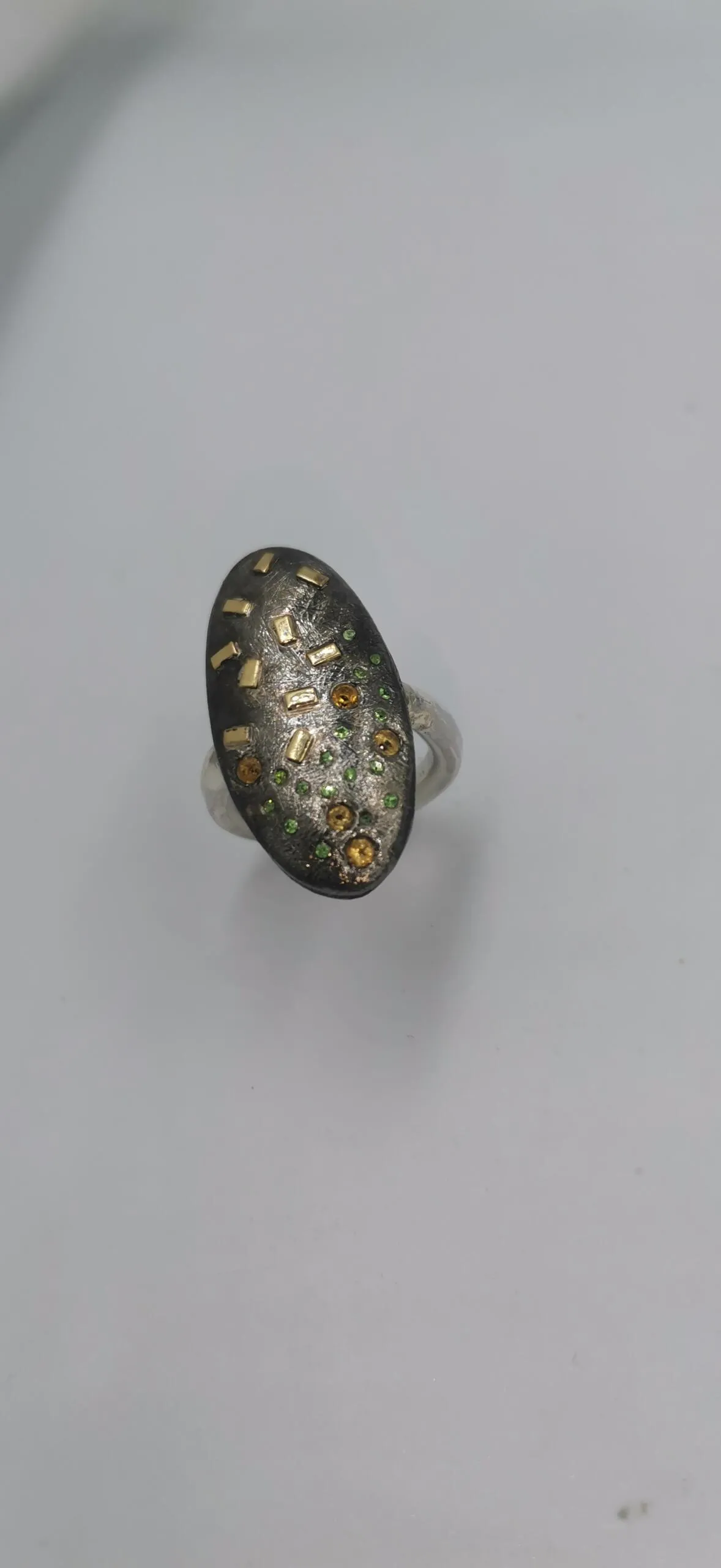 SG510 / Gold K18 and silver tsavorite , citrin ring - Image 3