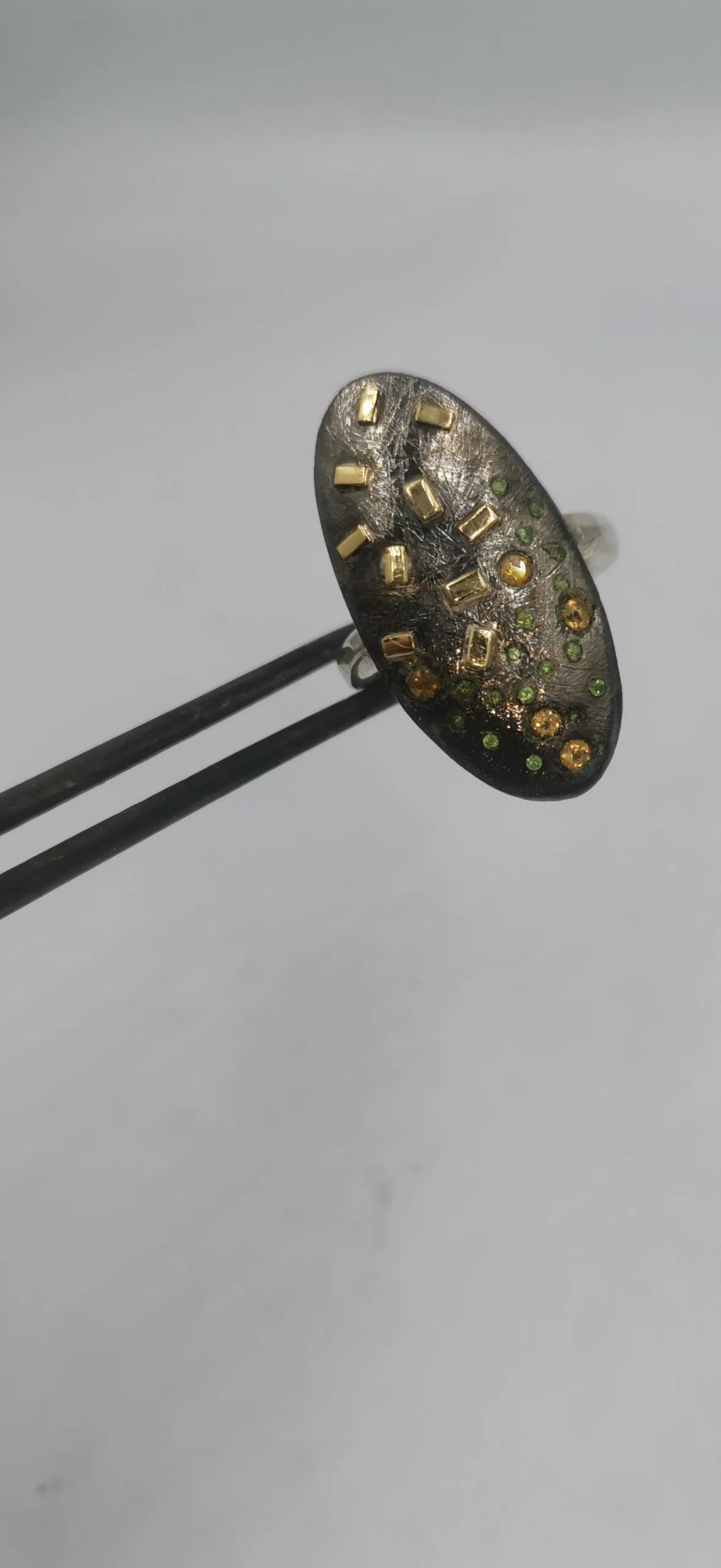 SG510 / Gold K18 and silver tsavorite , citrin ring - Image 5