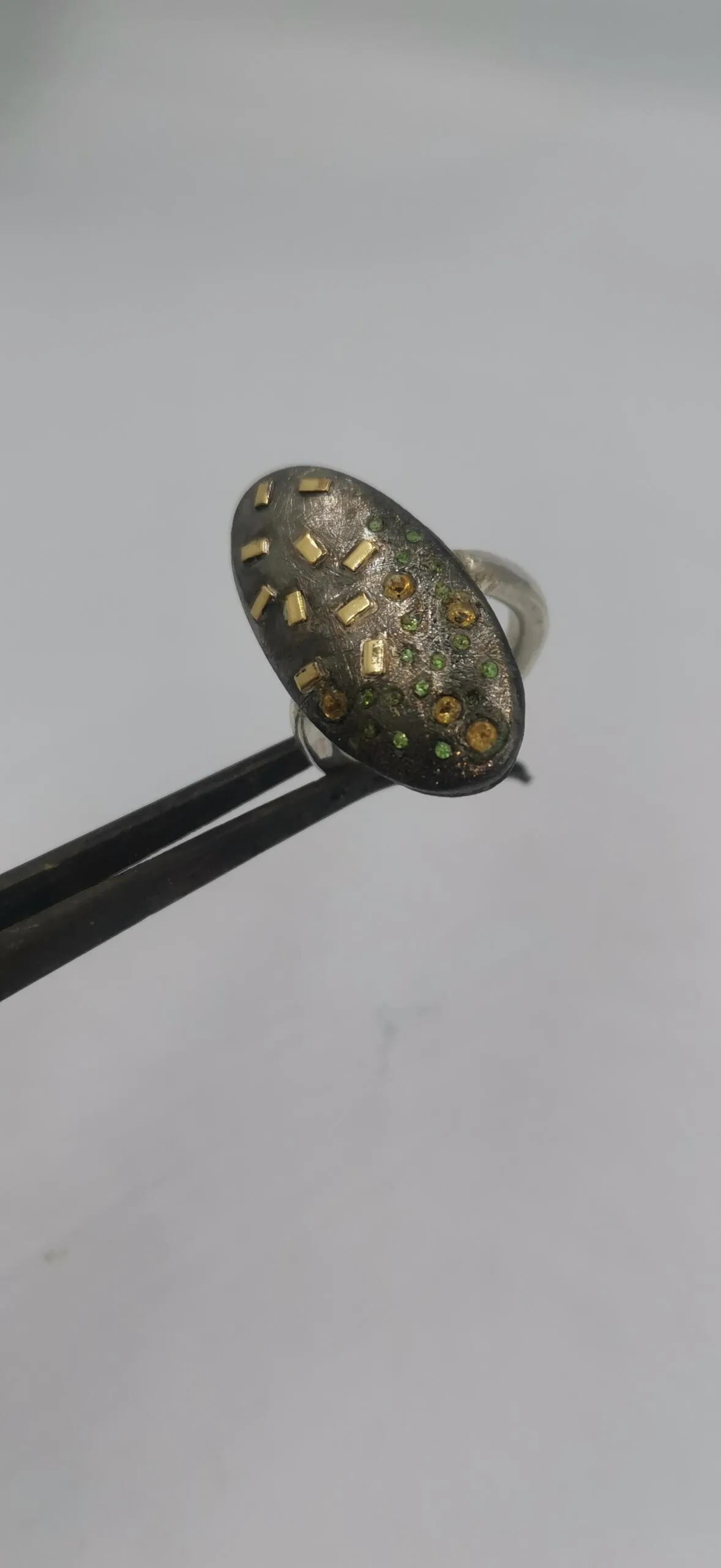 SG510 / Gold K18 and silver tsavorite , citrin ring - Image 6