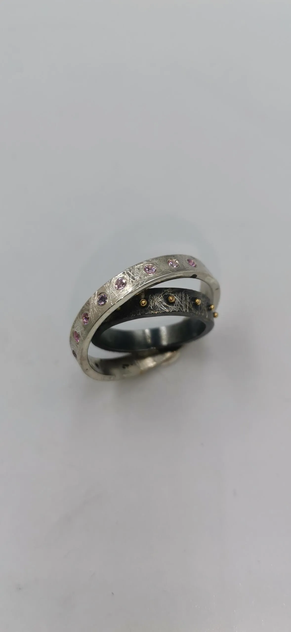 SG513 / Gold K18 and silver sapphire ring - Image 1